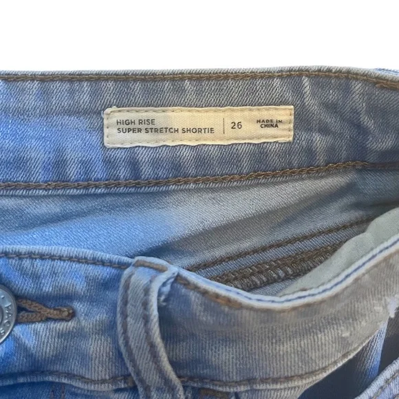 PacSun High Rise Super Stretch Shortie Denim Shorts | Size 26 Waist - Picture 4 of 5